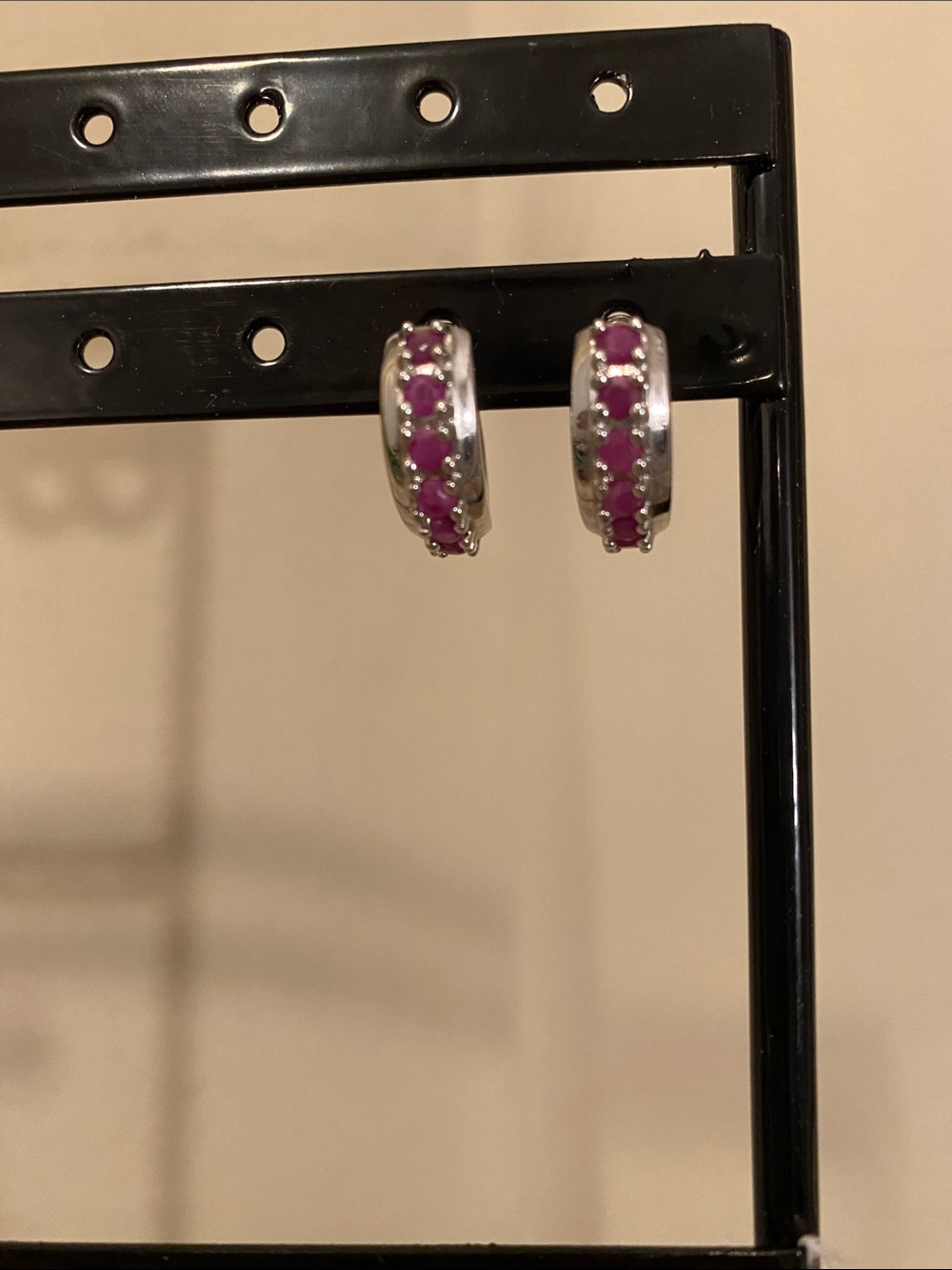 Sterling Silver 925 red stone Earrings
